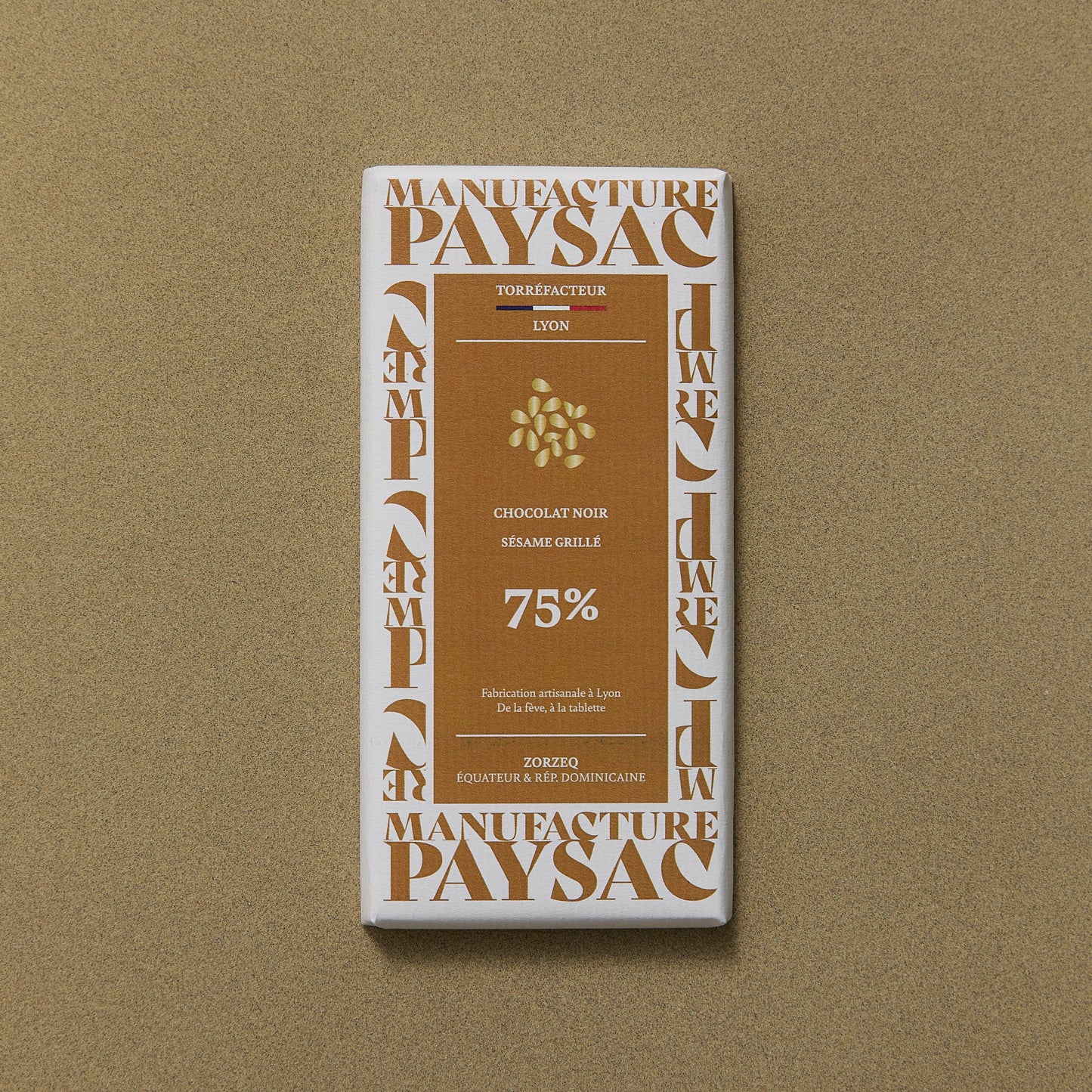 Tablette - Noir 75% - Zorzeq, sésame grillé