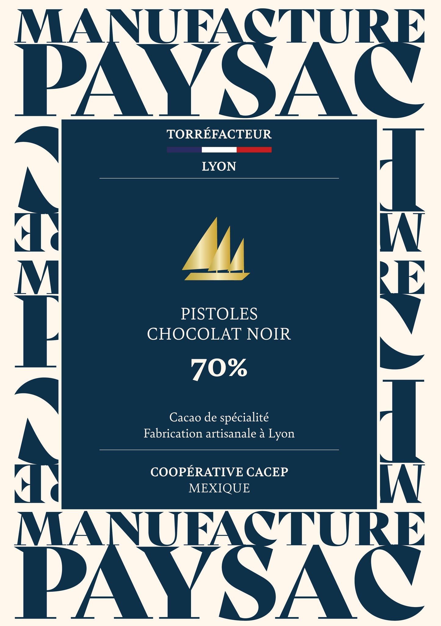 Pistoles - Noir 70% - Coopérative CACEP (Mexique) - transport à la voile