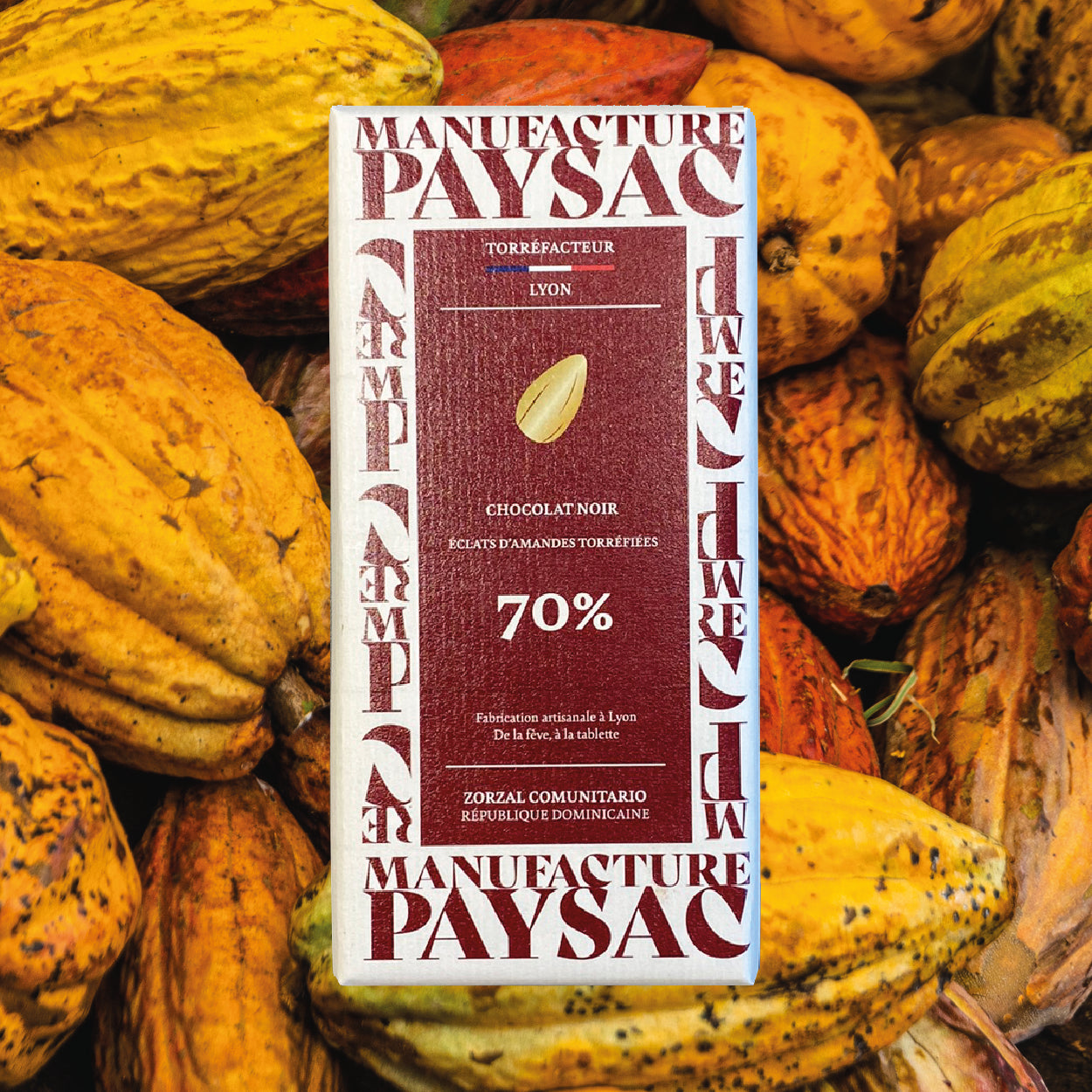 Tablette - Noir 70% - Zorzal - éclats d'amandes