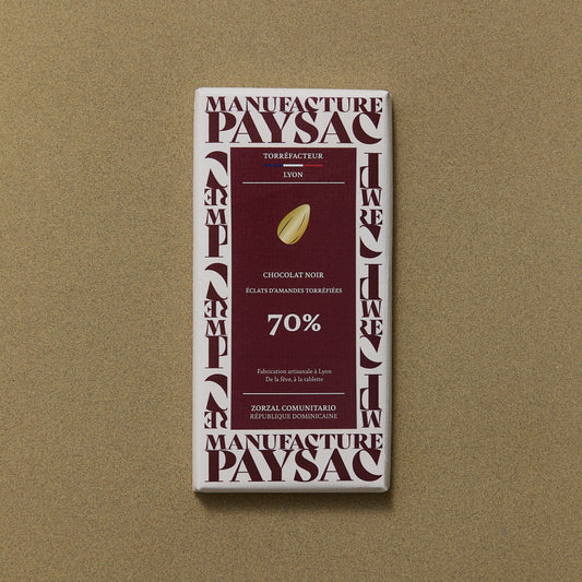 Tablette - Noir 70% - Zorzal - éclats d'amandes
