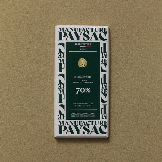 Tablette - Noir 70% - Zorzal - éclats de noisettes françaises