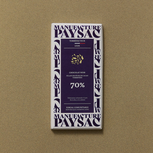 Tablette - Noir 70% - Zorzal - éclats de fèves de cacao