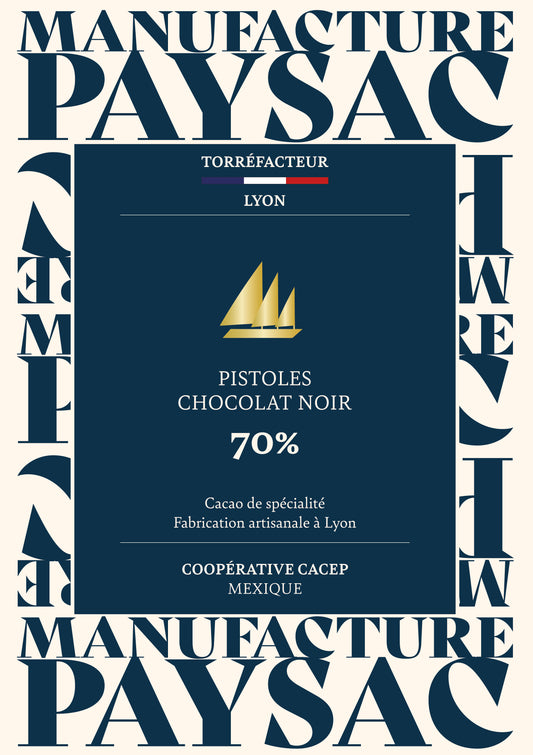 Pistoles - Noir 70% - Coopérative CACEP (Mexique) - transport à la voile